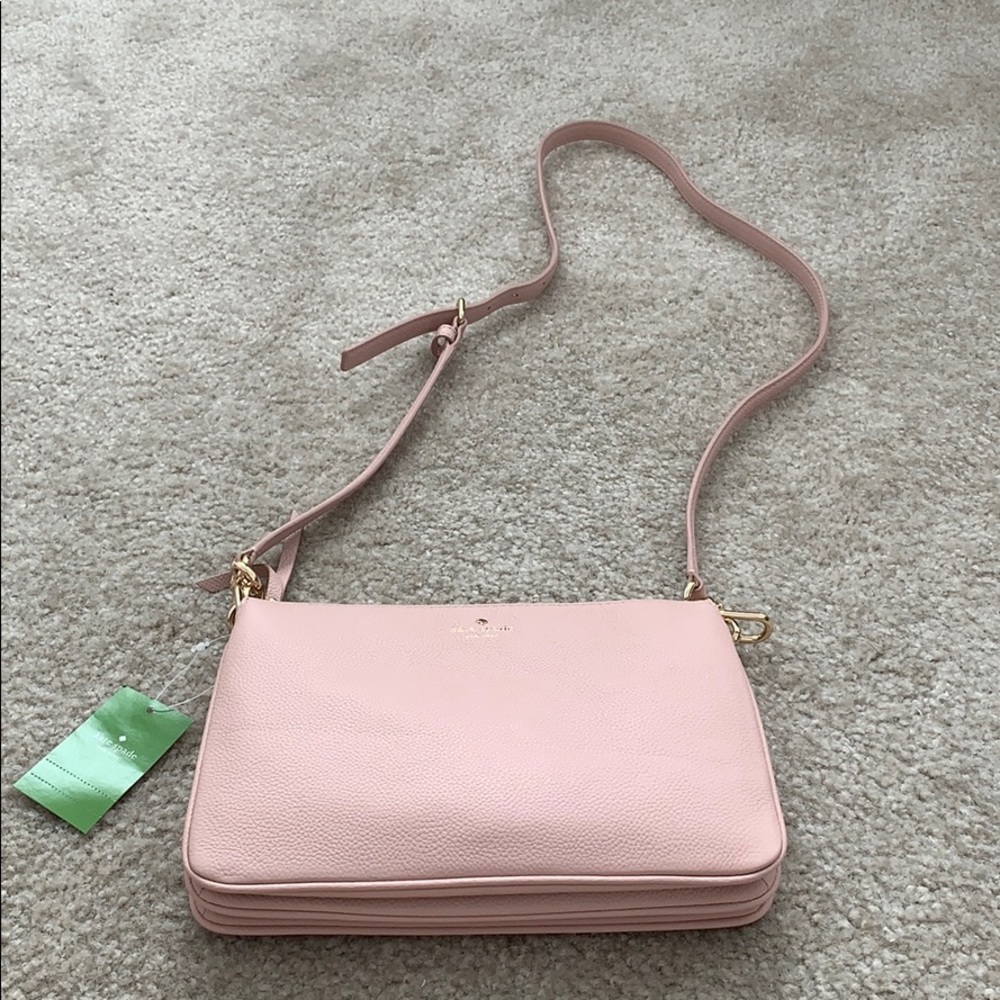 Pink Kate Spade madelyne crossbody, 3 compartments